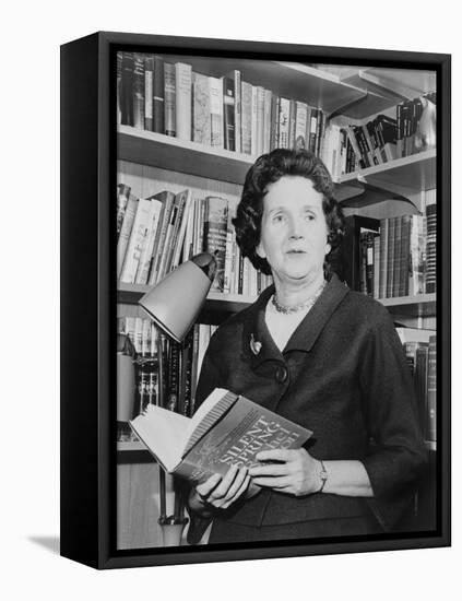 Rachel Carson, Biologist and Writer, Holding Her Ground Breaking Book, the Silent Spring, 1963-null-Framed Stretched Canvas