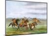 Racial, Comanche Horses-George Catlin-Mounted Art Print