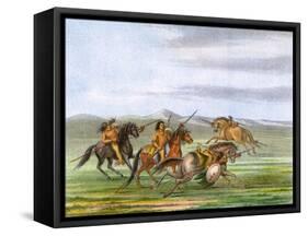 Racial, Comanche Horses-George Catlin-Framed Stretched Canvas