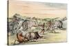 Racial, Hunting Buffalo-George Catlin-Stretched Canvas