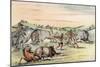 Racial, Hunting Buffalo-George Catlin-Mounted Art Print