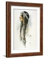 Racial, Iroquois Woman-Harrison Fisher-Framed Art Print