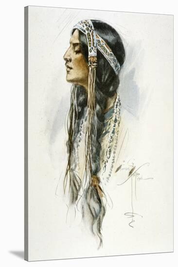 Racial, Iroquois Woman-Harrison Fisher-Stretched Canvas