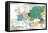 Racial map of Europe, c.1923-null-Framed Stretched Canvas