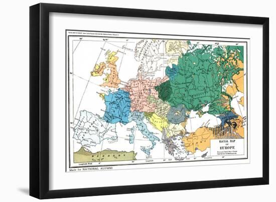 Racial map of Europe, c.1923-null-Framed Giclee Print