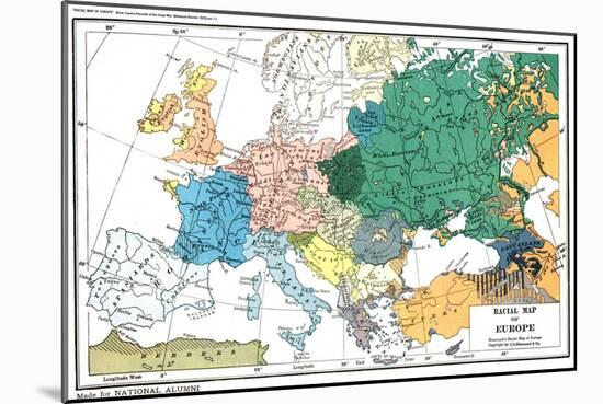 Racial map of Europe, c.1923-null-Mounted Giclee Print