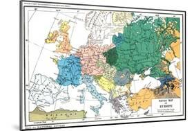 Racial map of Europe, c.1923-null-Mounted Giclee Print