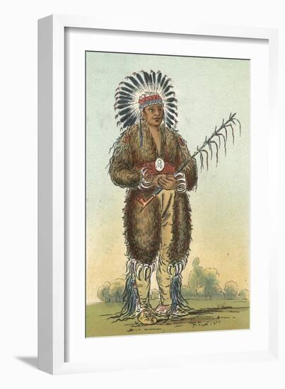 Racial, Ottoe Warrior-George Catlin-Framed Art Print