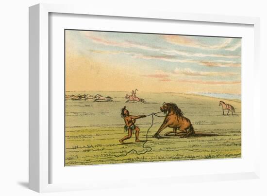 Racial, Wild Horse C1830-George Catlin-Framed Art Print