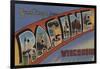 Racine, Wisconsin - Large Letter Scenes-Lantern Press-Framed Art Print