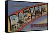 Racine, Wisconsin - Large Letter Scenes-Lantern Press-Framed Stretched Canvas