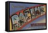 Racine, Wisconsin - Large Letter Scenes-Lantern Press-Framed Stretched Canvas