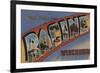 Racine, Wisconsin - Large Letter Scenes-Lantern Press-Framed Premium Giclee Print