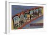 Racine, Wisconsin - Large Letter Scenes-Lantern Press-Framed Art Print