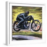 Racing a Velocette-Graham Coton-Framed Giclee Print