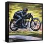 Racing a Velocette-Graham Coton-Framed Stretched Canvas
