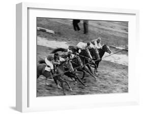 Racing at the Annual Horse Show at Hippodrome Stadium-null-Framed Photographic Print
