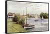 Racing Boats, Bourne End-Alfred Robert Quinton-Framed Stretched Canvas