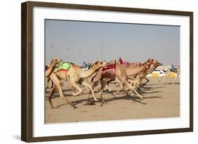 Racing Camels with a Robot Jockeys, Dubai, United Arab Emirates-Philip Lange-Framed Photographic Print