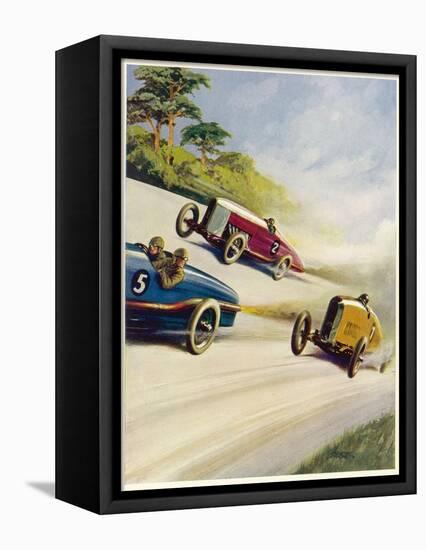 Racing Cars of 1926: Oddly One Car is Carrying Two People the Others Only One-Norman Reeve-Framed Stretched Canvas