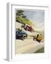 Racing Cars of 1926: Oddly One Car is Carrying Two People the Others Only One-Norman Reeve-Framed Photographic Print