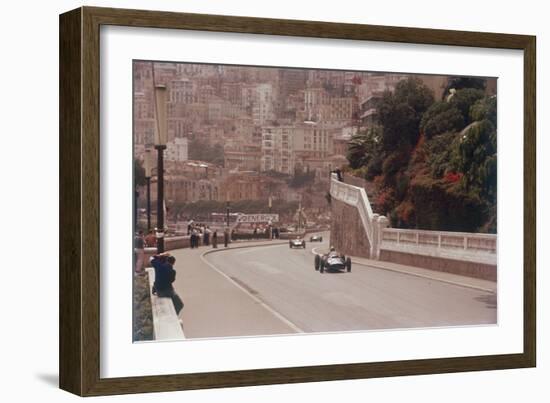 Racing Cars on the Road Track at the Monaco Grand Prix, Monte Carlo-null-Framed Photographic Print