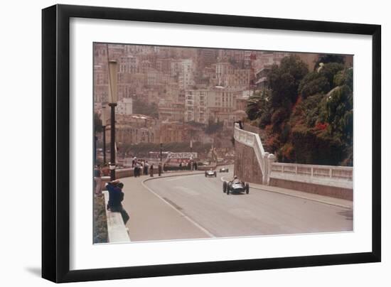 Racing Cars on the Road Track at the Monaco Grand Prix, Monte Carlo-null-Framed Photographic Print