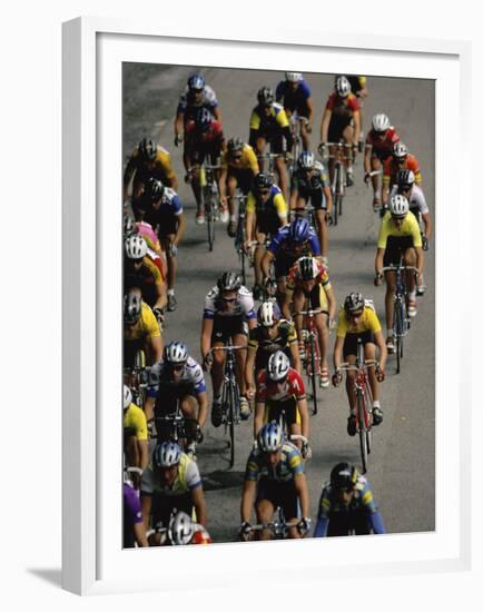 Racing Cyclists-null-Framed Premium Photographic Print