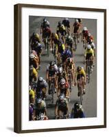 Racing Cyclists-null-Framed Premium Photographic Print