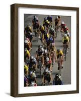 Racing Cyclists-null-Framed Photographic Print