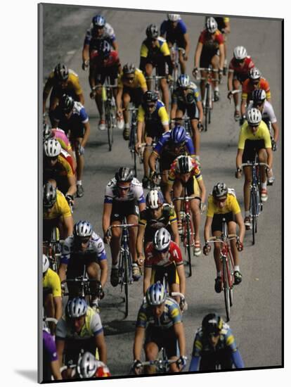 Racing Cyclists-null-Mounted Photographic Print