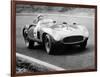 Racing Driver Fangio Here at the Wheel During Great Sweden Prize Race August 1956-null-Framed Photo