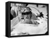 Racing Driver Fangio Here at the Wheel During Race in Monza June 28, 1958-null-Framed Stretched Canvas