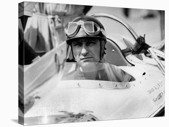 Racing Driver Fangio Here at the Wheel During Race in Monza June 28, 1958-null-Stretched Canvas