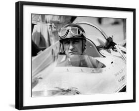 Racing Driver Fangio Here at the Wheel During Race in Monza June 28, 1958-null-Framed Photo