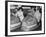 Racing Drivers Graham Hill and Jim Clark Enjoying a Dodgem Ride-null-Framed Photographic Print