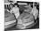 Racing Drivers Graham Hill and Jim Clark Enjoying a Dodgem Ride-null-Mounted Photographic Print