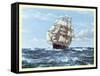 Racing Home, The Cutty Sark-Montague Dawson-Framed Stretched Canvas