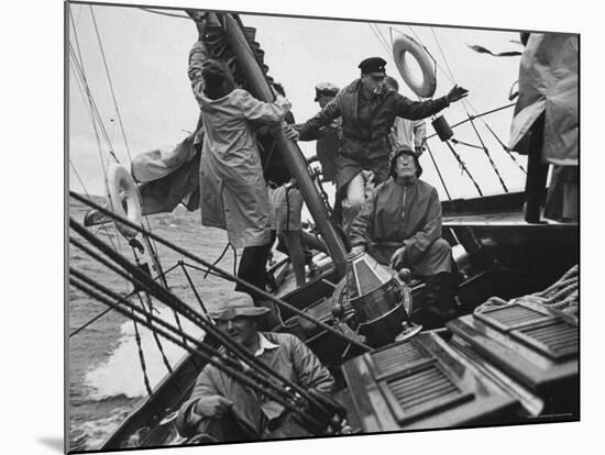 Racing "Maruffa" Battling Storm During Annual Race on Lake Michigan from Chicago to Mackinac Island-William Vandivert-Mounted Photographic Print