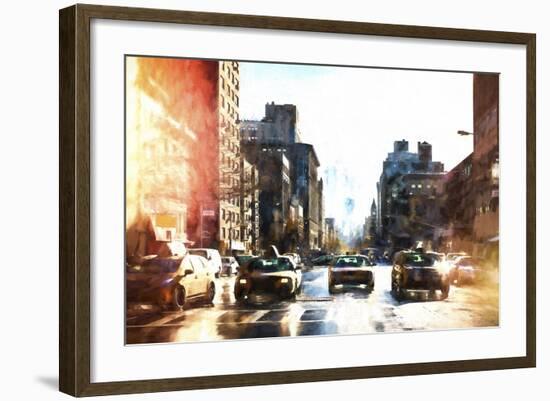 Racing NYC Taxis-Philippe Hugonnard-Framed Giclee Print
