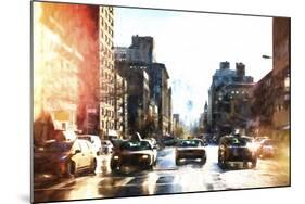 Racing NYC Taxis-Philippe Hugonnard-Mounted Giclee Print