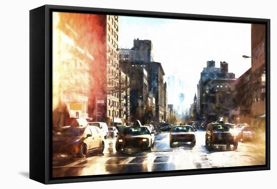 Racing NYC Taxis-Philippe Hugonnard-Framed Stretched Canvas