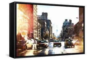 Racing NYC Taxis-Philippe Hugonnard-Framed Stretched Canvas