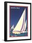 Racing Sailboats, Santa Cruz, California-null-Framed Art Print