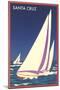 Racing Sailboats, Santa Cruz, California-null-Mounted Art Print