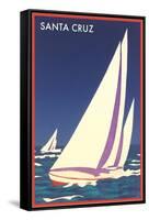 Racing Sailboats, Santa Cruz, California-null-Framed Stretched Canvas