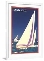 Racing Sailboats, Santa Cruz, California-null-Framed Art Print