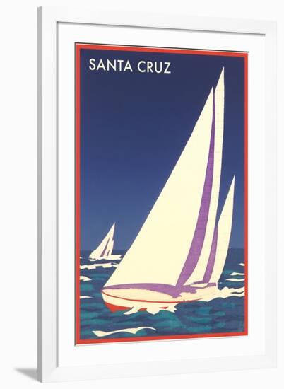 Racing Sailboats, Santa Cruz, California-null-Framed Art Print