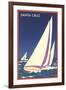 Racing Sailboats, Santa Cruz, California-null-Framed Art Print