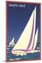 Racing Sailboats, Santa Cruz, California-null-Mounted Art Print